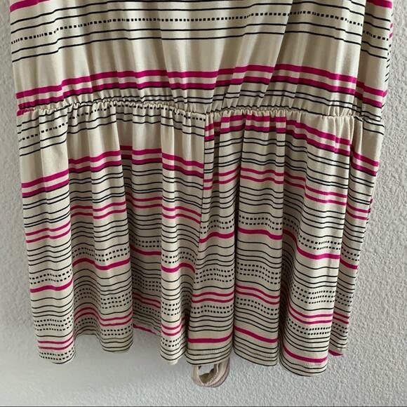 Fighting Eel Ruffle Stripe Tan Pink Romper Playsuit Jumpsuit Hawaii Aloha XS - Picture 9 of 9